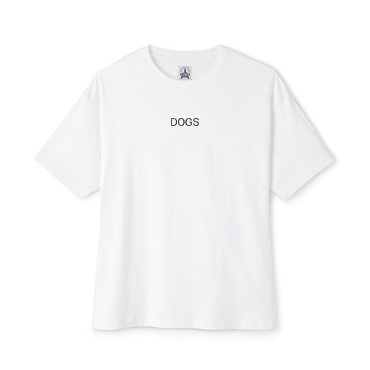 Unisex Oversized Boxy Tee - "DOGS" Graphic Tee for Dog Lovers