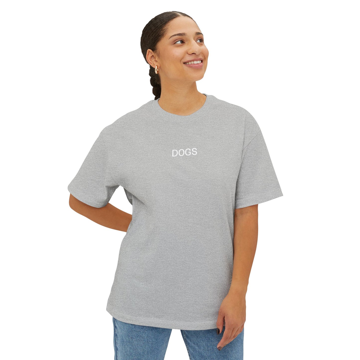 Unisex Oversized Boxy Tee - "DOGS" Graphic Tee for Dog Lovers