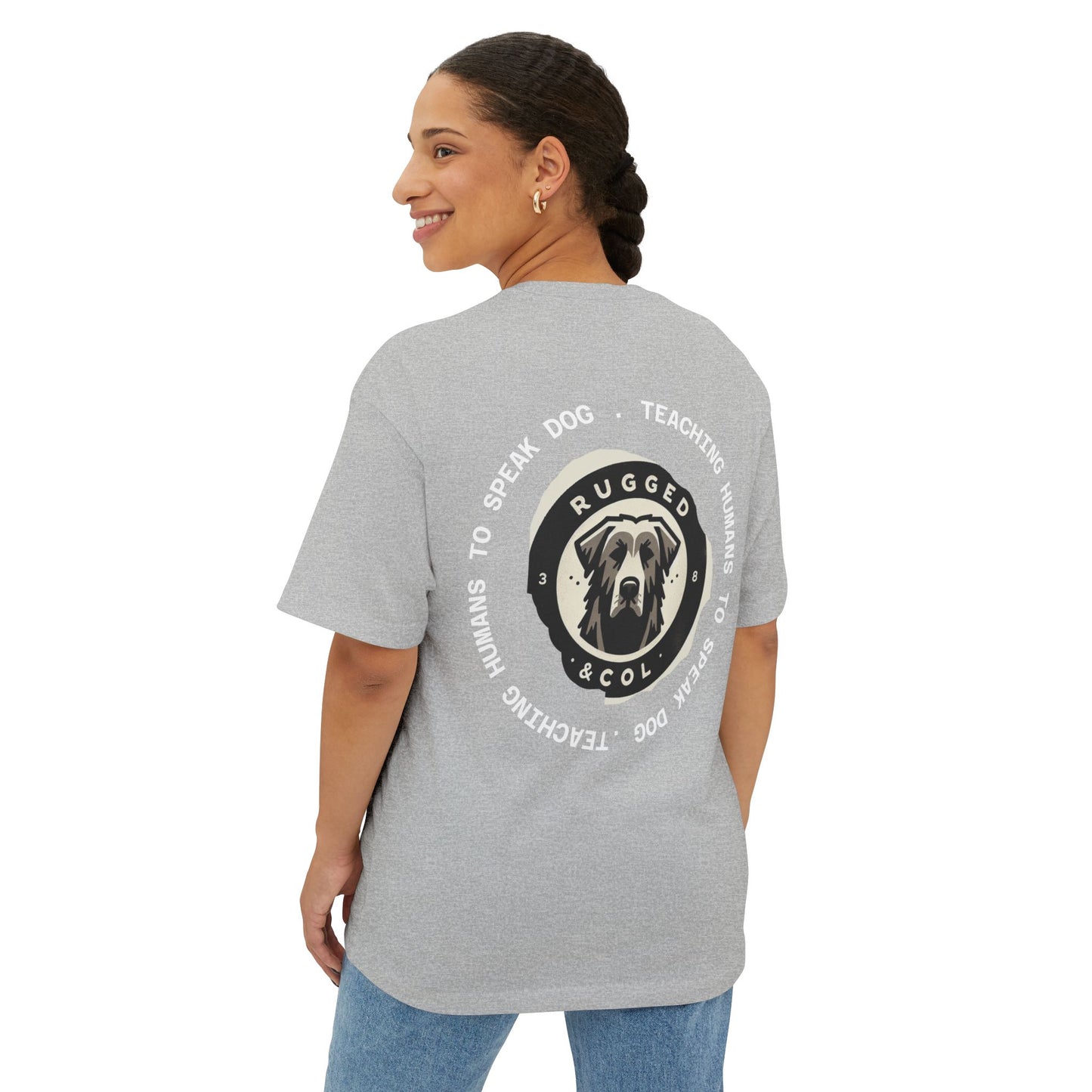 Unisex Oversized Boxy Tee - "DOGS" Graphic Tee for Dog Lovers