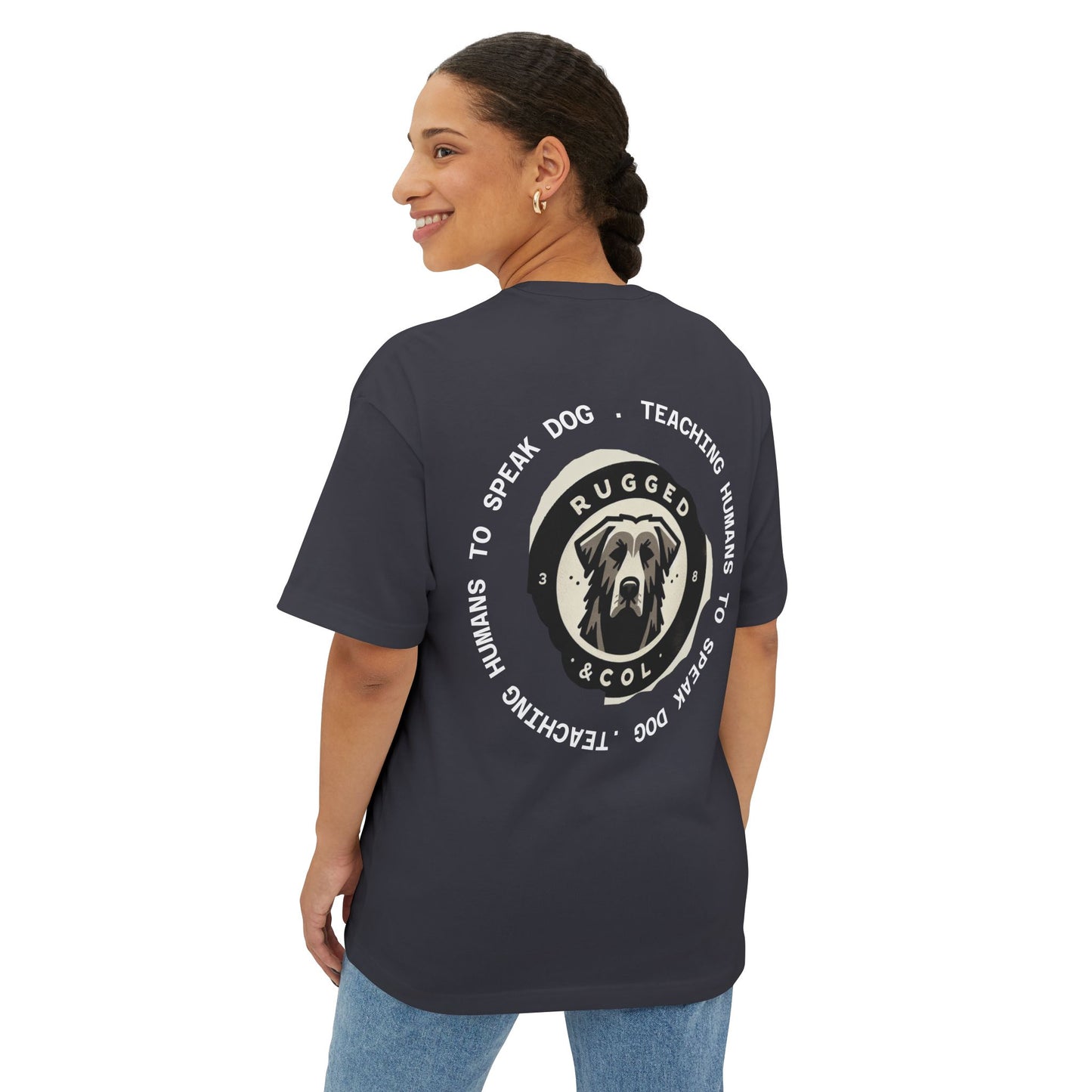 Unisex Oversized Boxy Tee - "DOGS" Graphic Tee for Dog Lovers