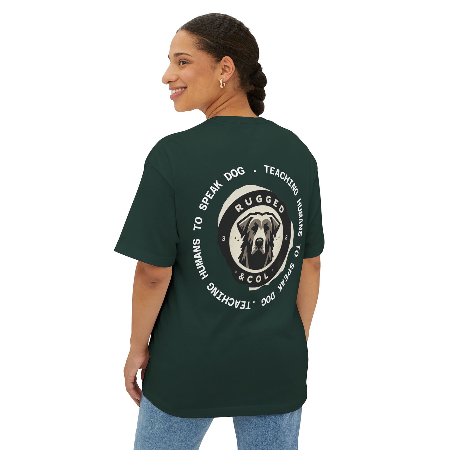 Unisex Oversized Boxy Tee - "DOGS" Graphic Tee for Dog Lovers