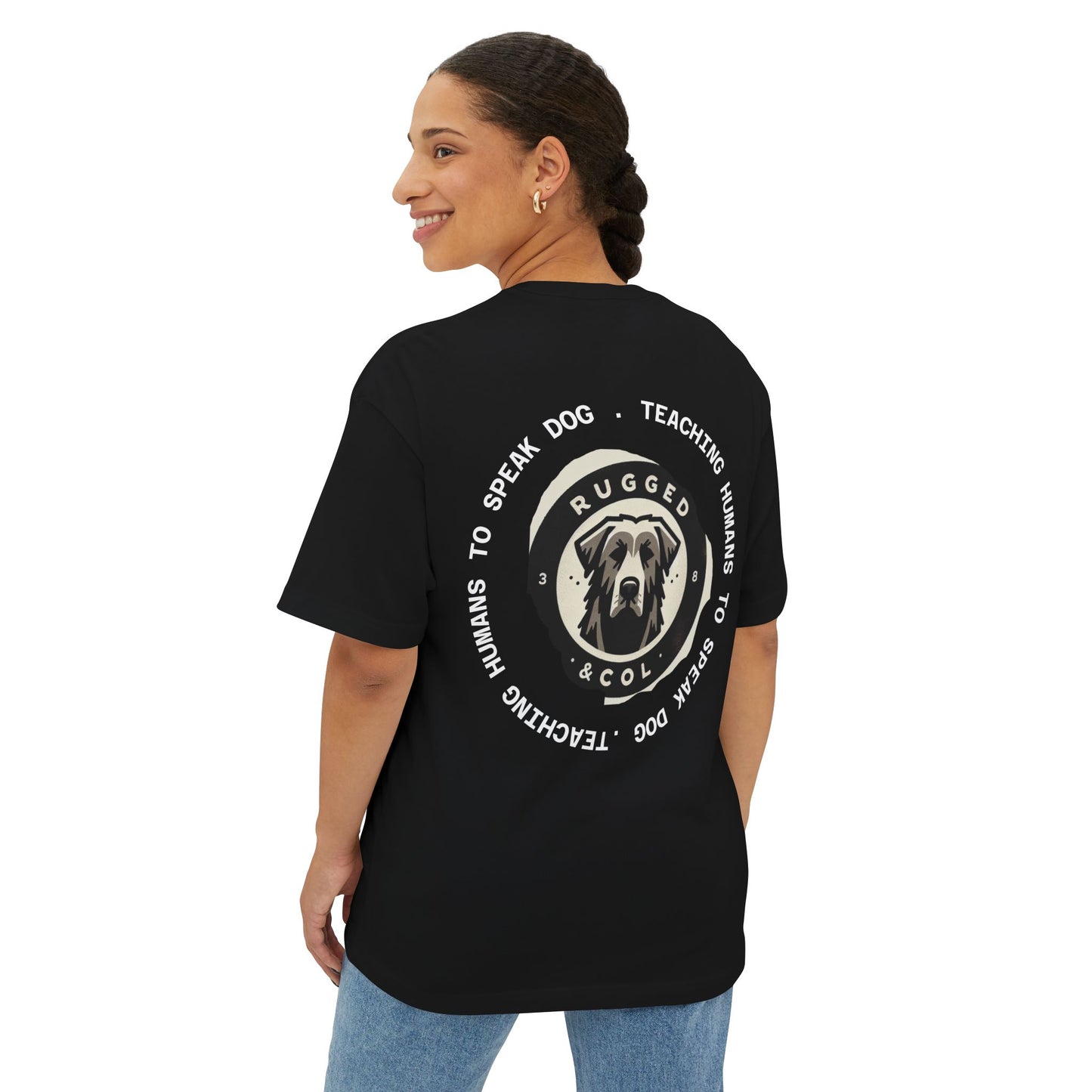 Unisex Oversized Boxy Tee - "DOGS" Graphic Tee for Dog Lovers