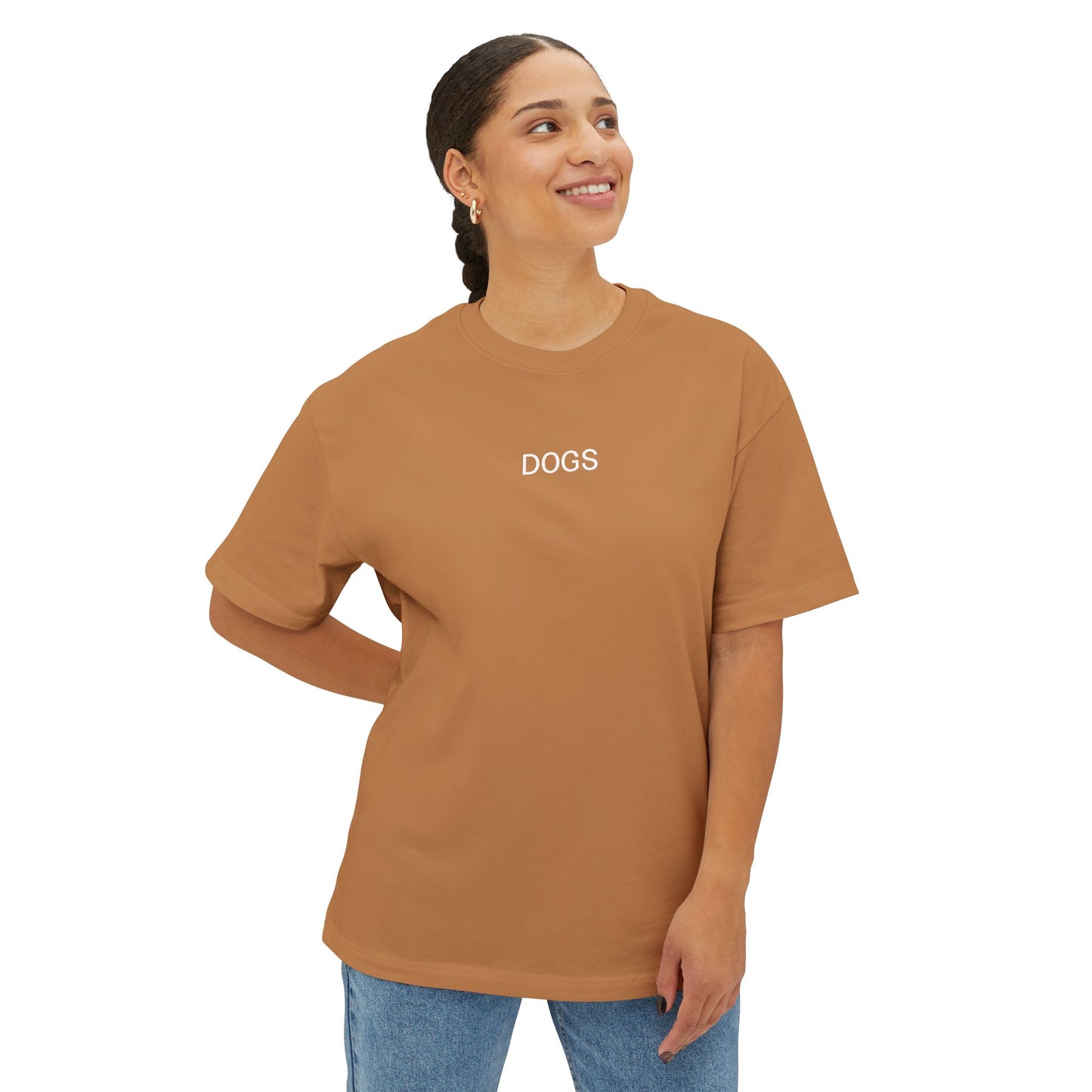 Unisex Oversized Boxy Tee - "DOGS" Graphic Tee for Dog Lovers