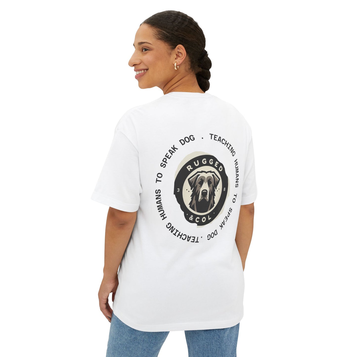 Unisex Oversized Boxy Tee - "DOGS" Graphic Tee for Dog Lovers