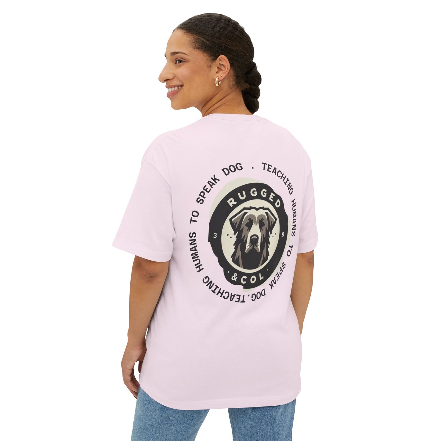 Unisex Oversized Boxy Tee - "DOGS" Graphic Tee for Dog Lovers