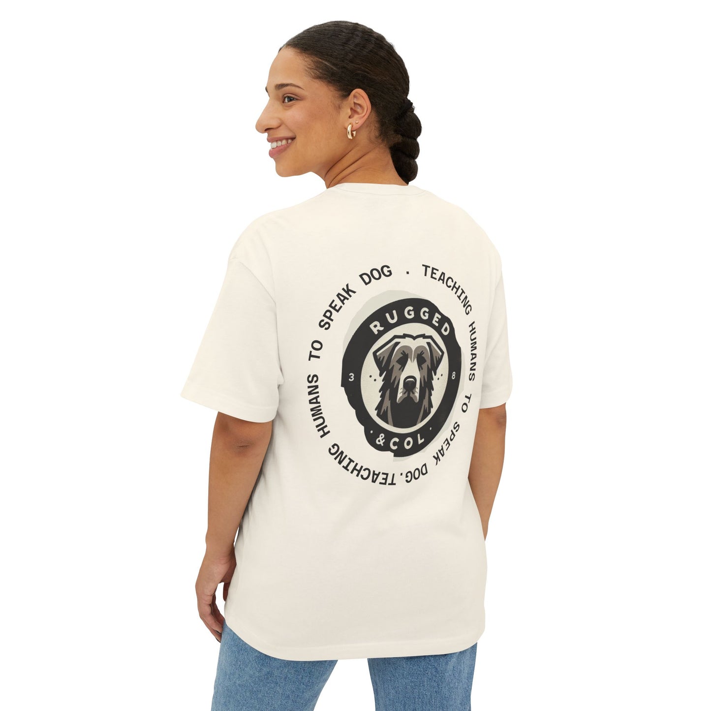 Unisex Oversized Boxy Tee - "DOGS" Graphic Tee for Dog Lovers